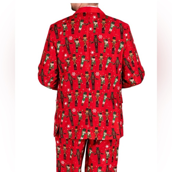 Mens 3 piece Christmas suit lights up- nutcracker red - brand new - Picture 2 of 5
